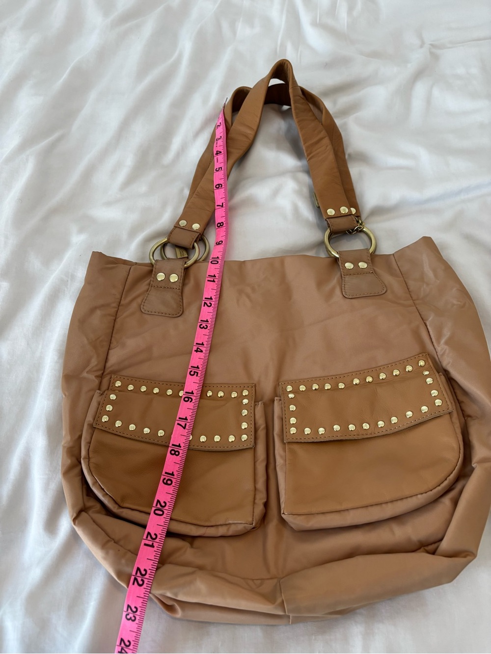 Kenneth Cole Tan Stud-Accent Tote Bag NWOT - Picture 10 of 15